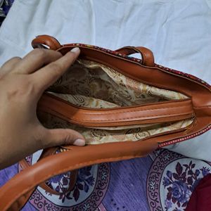 Red Multicolour Traditional Design Sling Bag