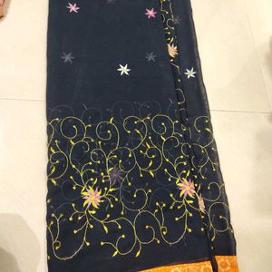 Festive Black Colored Saree