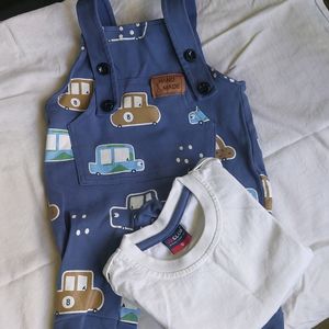 Navy Blue Fashion Dungree For Baby Boy