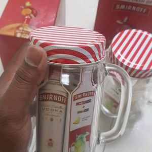 Jar Mugs with Handle and Straw Old Fashioned Drink