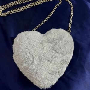 New Heart Shape Fluffy Sling Bag