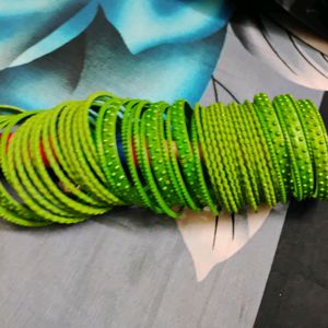 Green Metal Bangles