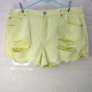 Plus Size Damaged Shorts For Women's