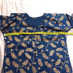 Cotton Golden Printed Kurta