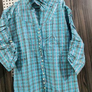 Sky Blue Printed Stylish Shirt