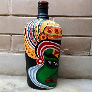 Handpainted Kathakali Bottle Art