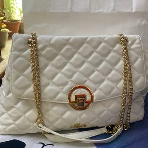 Lavie White Quilted Handbag