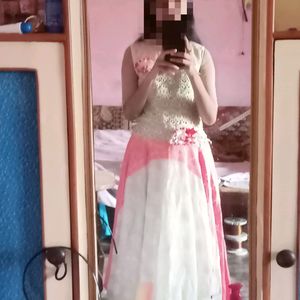 Cream And Pink Gown