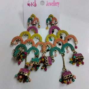 Multicolour jhumka.