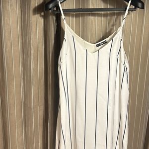 Shein - White Striper Slip Dress