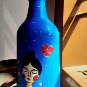 Floral Girl Bottle Art