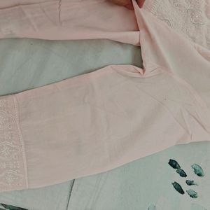 Organic Cotton Melange Pink Kurta