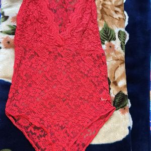 Red Lace Bodysuit