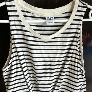 Vero Moda Black And White Stripped Knot Top