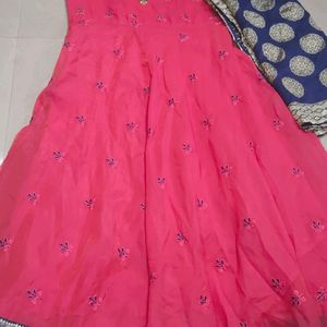 Very pretty Pink gown with silk dupatta