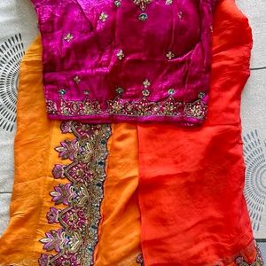 Handwork Heavy Saree For Wedding Reception