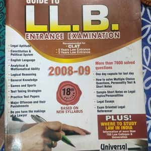 Entrance examination book for LL.B.(Edition 2008-2