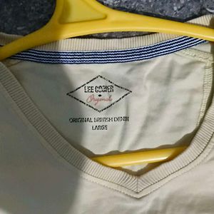 Lee Cooper Yellow Plain Tshirt Large