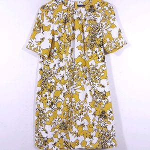 M&S Yellow Printed Western Dress