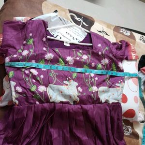 Pichwai Print Dress And Duppata Xxl