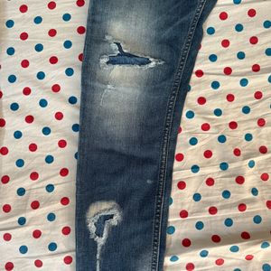 Rookies Blue wash Distressed jeans