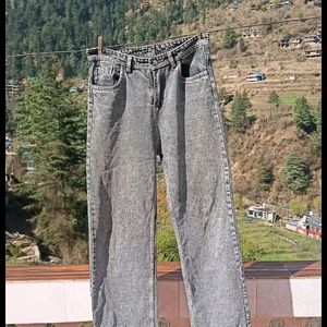 Grey Well Bottom Jeans For Women