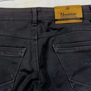 Black Poly Cotton Jeans