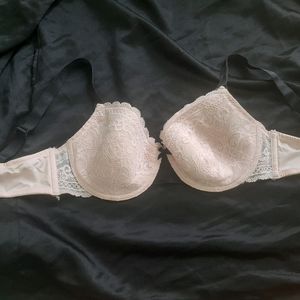 Baby Pink With Black Strap Bra