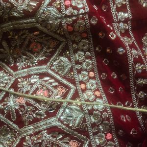 Velvet Bridal Lehenga Very Heavy Work With Dupatta