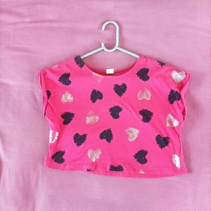 Pink Heart Crop Top 💖