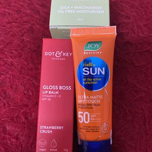 Cica Oil Free Moisturizer Lip Gloss Sunscreen