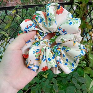 Silk Printed Xl Size Scrunchies