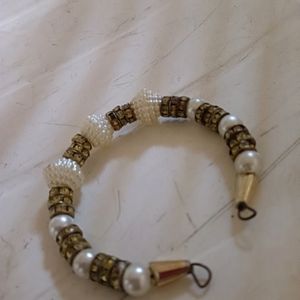 Silver Colour Pearl Bracelet