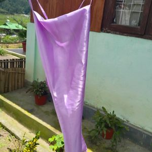 Satin Lavender Shiny Dress For Women