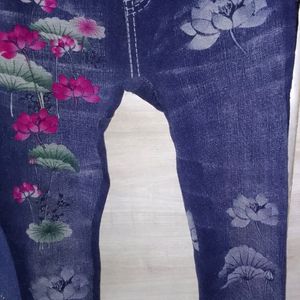 Floral Printed Jeggings For Girls And Woman's