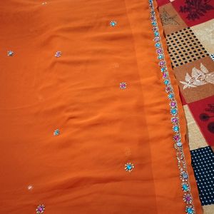 Heavy Hand Made Sequence And Zari work Saree