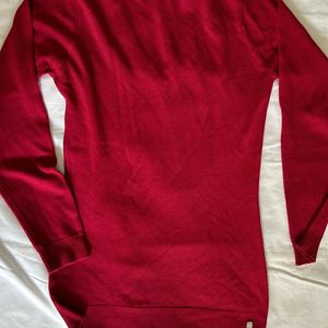 Girls XS Maroon Full Sleeves Slim Fit Sweater