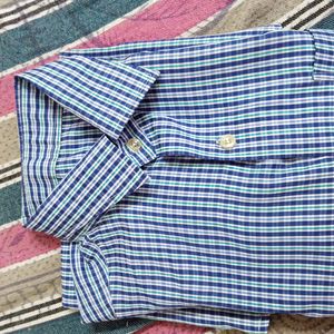 Blue Horizontal Line Shirt On Sale