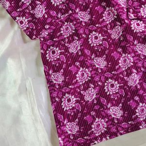 Purple Jaipuri short kurta