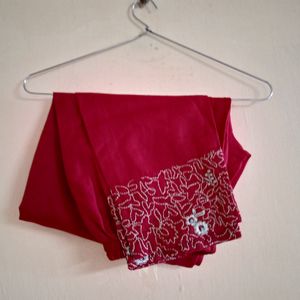 Dark Red Kurta With Pant For Running