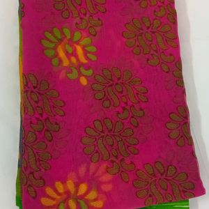 Beautiful Multi Colour Soft Brasso Saree