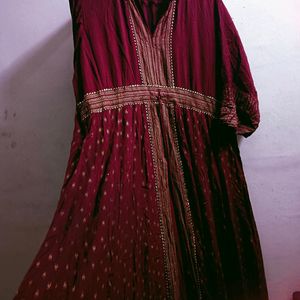 Xxl Ethnic Gown Heavy Flare