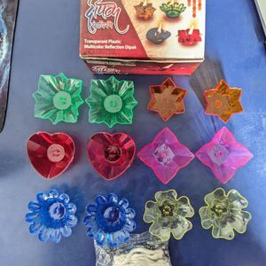 Diya Set Of 12 For Diwali And Pooja, 3D Reflection