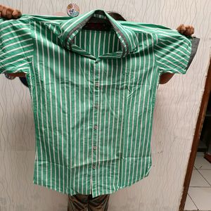 Green And White Lines Shirt