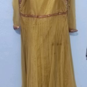 It's golden color anarkali. L size