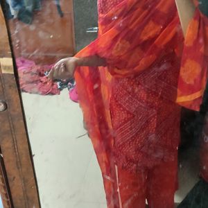 Red Jaipuri Plazo Suit