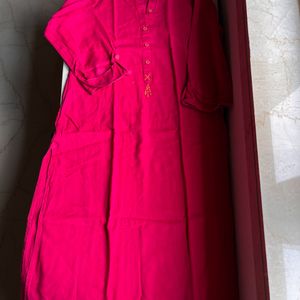 Pink Straight Kurta