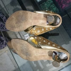 Golden Party Wear Heels