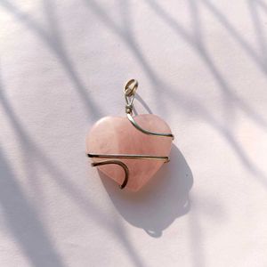 Rose Quartz Crystal Pendant- Medium