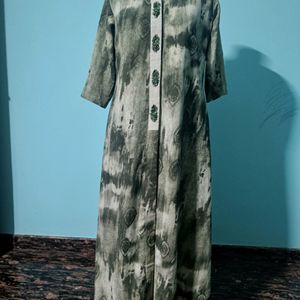 Maxi Dress With Stone Work Buttons